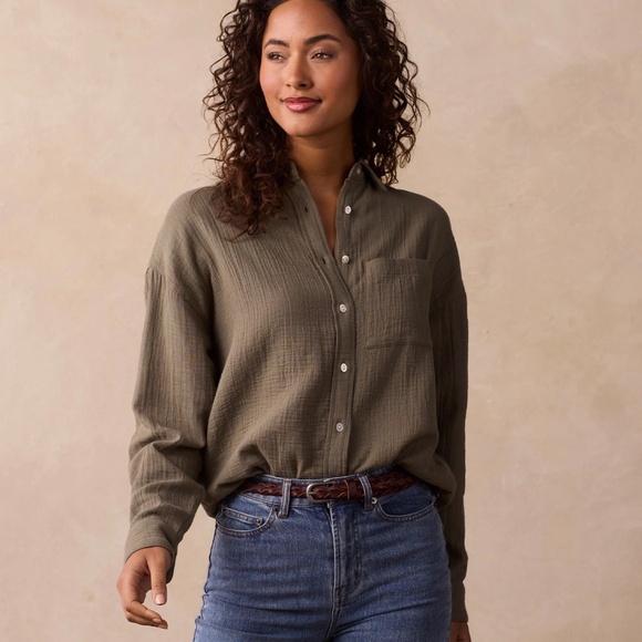 Normal Brand The Kalo Overshirt deep sage green size small - Picture 4 of 6